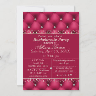 FAUX luxe lederen roze bachelorette Kaart
