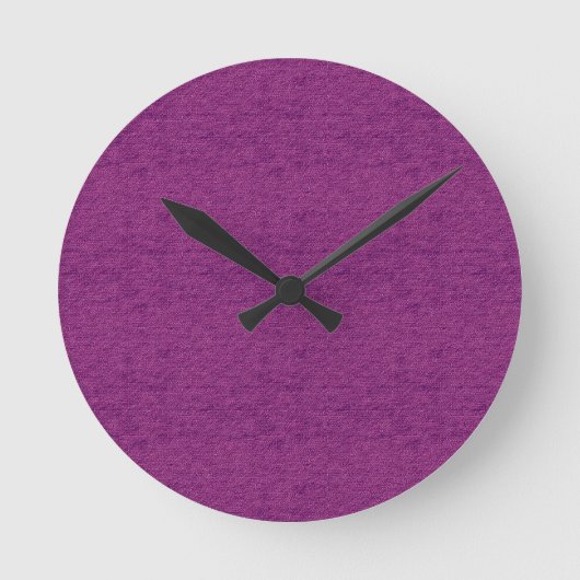 Faux Magenta Denim Clock Ronde Klok (Voorkant)