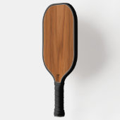 Faux Mahogany Hout Textuur Custom Monogram Pickleball Paddle (Links)