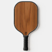 Faux Mahogany Hout Textuur Custom Monogram Pickleball Paddle (Achterkant)
