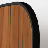 Faux Mahogany Hout Textuur Custom Monogram Pickleball Paddle (Links Detail)