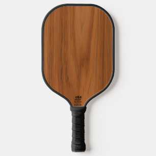Faux Mahogany Hout Textuur Custom Monogram Pickleball Paddle