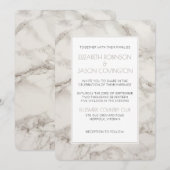 Faux Marble Alabaster Modern Classy Wedding Invite Kaart (Voorkant / Achterkant)