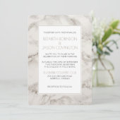 Faux Marble Alabaster Modern Classy Wedding Invite Kaart (Staand voorkant)