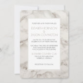 Faux Marble Alabaster Modern Classy Wedding Invite Kaart (Voorkant)