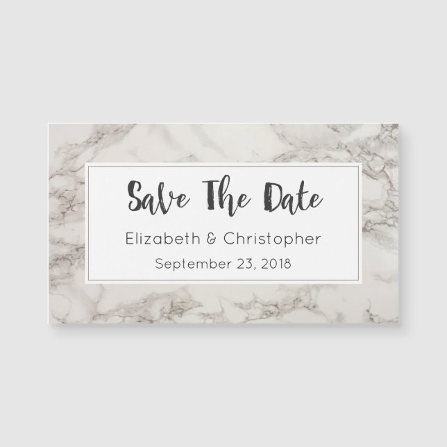 Faux Marble Alabaster Modern Save the Date (Voorkant)