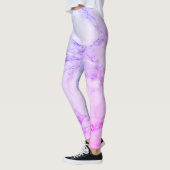 Faux Marble Alabaster Paars Pink Leggings (Links)