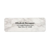Faux Marble Alabaster Taupe Tan Abstract Etiket (Voorkant)