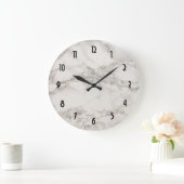 Faux Marble Alabaster Taupe Tan Abstract Grote Klok (Huis)