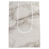 Faux Marble Alabaster Taupe Tan Custom Birthday Medium Cadeauzakje (Achterkant)