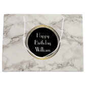 Faux Marble Alabaster Taupe Tan Modern Birthday Large Cadeautasje (Voorkant)