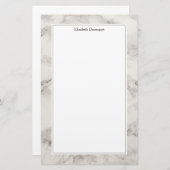 Faux Marble Alabaster Taupe Tan Modern Briefpapier (Voorkant / Achterkant)