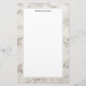 Faux Marble Alabaster Taupe Tan Modern Briefpapier (Voorkant)