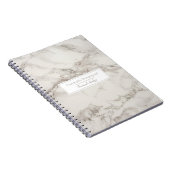 Faux Marble Alabaster Taupe Tan Modern Custom Notitieboek (Rechterzijde)