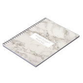 Faux Marble Alabaster Taupe Tan Modern Custom Notitieboek (Linkerzijde)