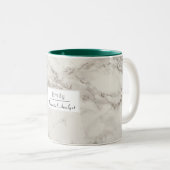 Faux Marble Alabaster Taupe Tan Modern Custom Tweekleurige Koffiemok (Voorkant rechts)