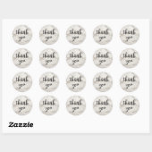 Faux Marble Alabaster Taupe Tan Modern Dank je Ronde Sticker (Vel)