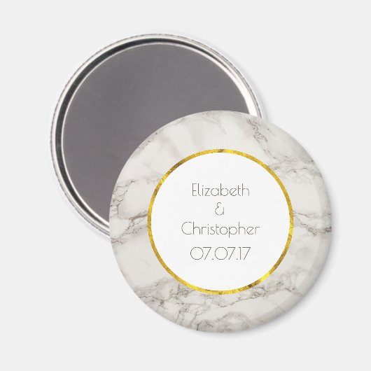 Faux Marble Alabaster Taupe Tan Modern Wedding Magneet (Voorkant / Achterkant)