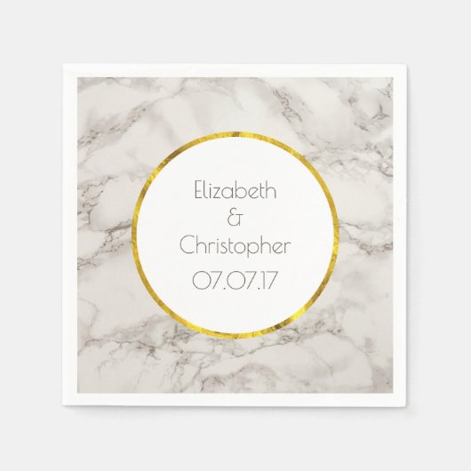 Faux Marble Alabaster Taupe Tan Modern Wedding Servet (Voorkant)
