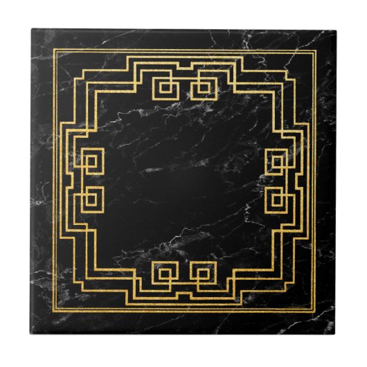 Faux Marble Art Deco Style keramiek Tegeltje (Voorkant)