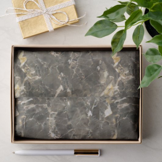 Faux Marble Black Grey Beige Tissuepapier (Geschenk)