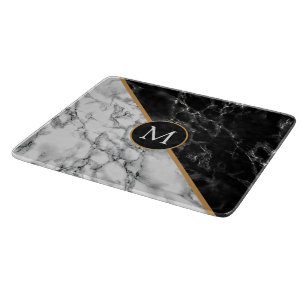 Faux Marble Custom Letter Uw Gift Snijplank