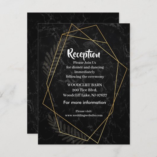 Faux Marble Geometric Aankondigingskaart (Voorkant / Achterkant)