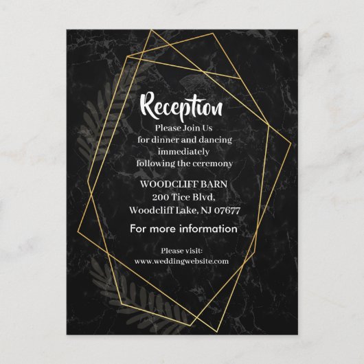 Faux Marble Geometric Aankondigingskaart (Voorkant)