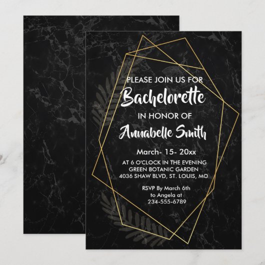 Faux Marble Geometric bachelor Kaart (Voorkant / Achterkant)