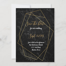 Faux Marble Geometric Bewaar de datum Kaart