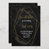 Faux Marble Geometric Bewaar de datum Kaart (Voorkant / Achterkant)