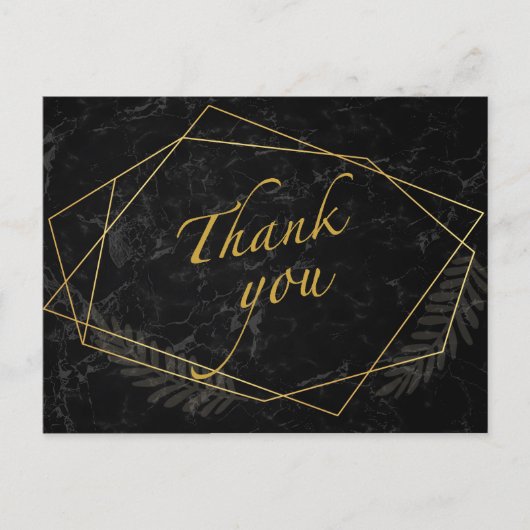 Faux Marble Geometric Dank u Briefkaart (Voorkant)