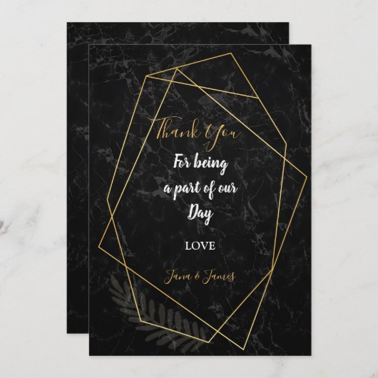 Faux Marble Geometric dank u Kaart (Voorkant / Achterkant)