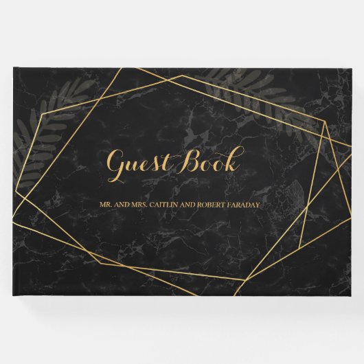 Faux Marble Geometric Gastenboek (Voorkant)