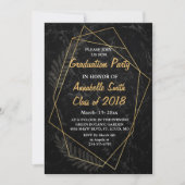 Faux Marble Geometric Graduation Party Kaart (Voorkant)