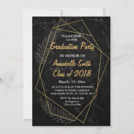 Faux Marble Geometric Graduation Party Kaart