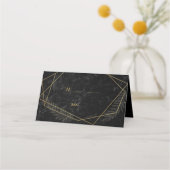 Faux Marble Geometric Place Card Plaatskaartje (Voorkant)