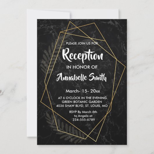 Faux Marble Geometric Reception Kaart (Voorkant)