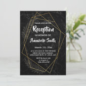 Faux Marble Geometric Reception Kaart (Staand voorkant)