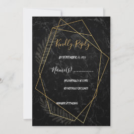 Faux Marble Geometric RSVP Kaart