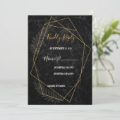 Faux Marble Geometric RSVP Kaart (Staand voorkant)