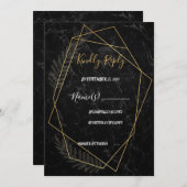 Faux Marble Geometric RSVP Kaart (Voorkant / Achterkant)