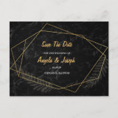 Faux Marble Geometric Save the Date Aankondigingskaart (Voorkant)
