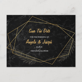 Faux Marble Geometric Save the Date Aankondigingskaart