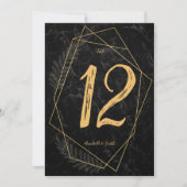 Faux Marble Geometric table number Kaart (Voorkant)