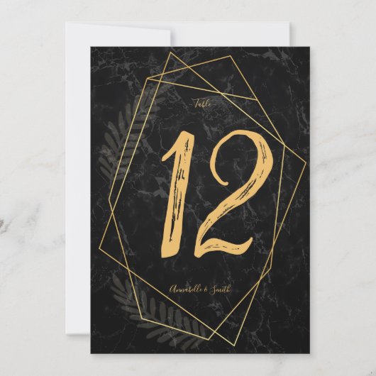 Faux Marble Geometric table number Kaart (Voorkant)