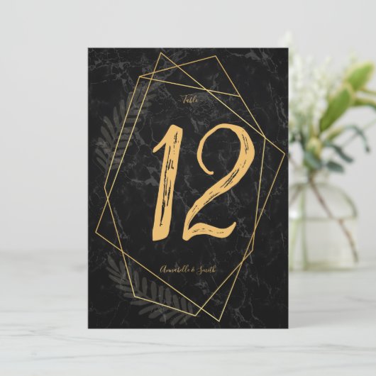 Faux Marble Geometric table number Kaart (Staand voorkant)