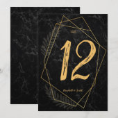 Faux Marble Geometric table number Kaart (Voorkant / Achterkant)