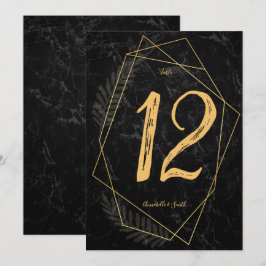 Faux Marble Geometric table number Kaart