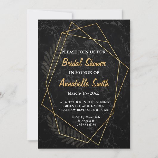 Faux Marble Geometric Vrijgezellenfeest Kaart (Voorkant)